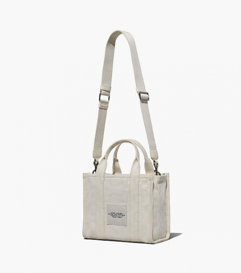 White Women's Marc Jacobs The Outline Monogram Small Tote Bags | 80719VCJN