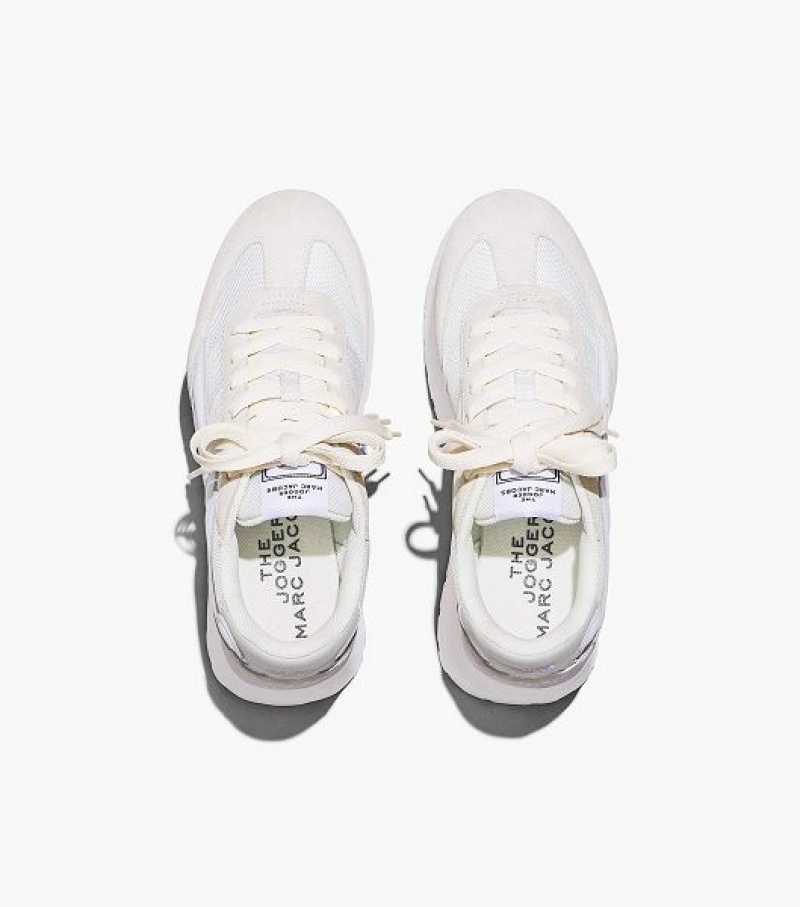 White Women's Marc Jacobs The Platform Jogger Sneakers | 48260FANW