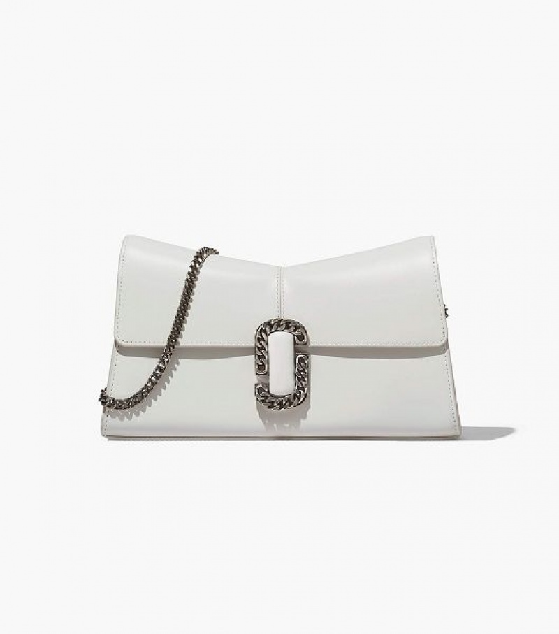 White Women\'s Marc Jacobs The St. Marc Convertible Clutch Bags | 47625DIUW