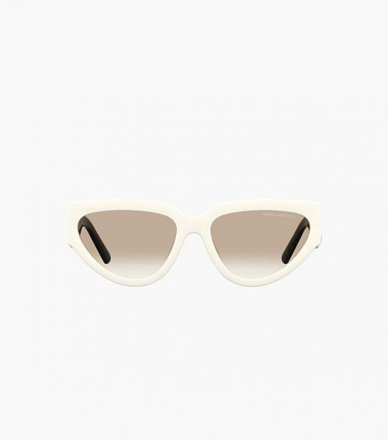 White / Black Women's Marc Jacobs J Marc Cat Eye Sunglasses | 26875RWAP