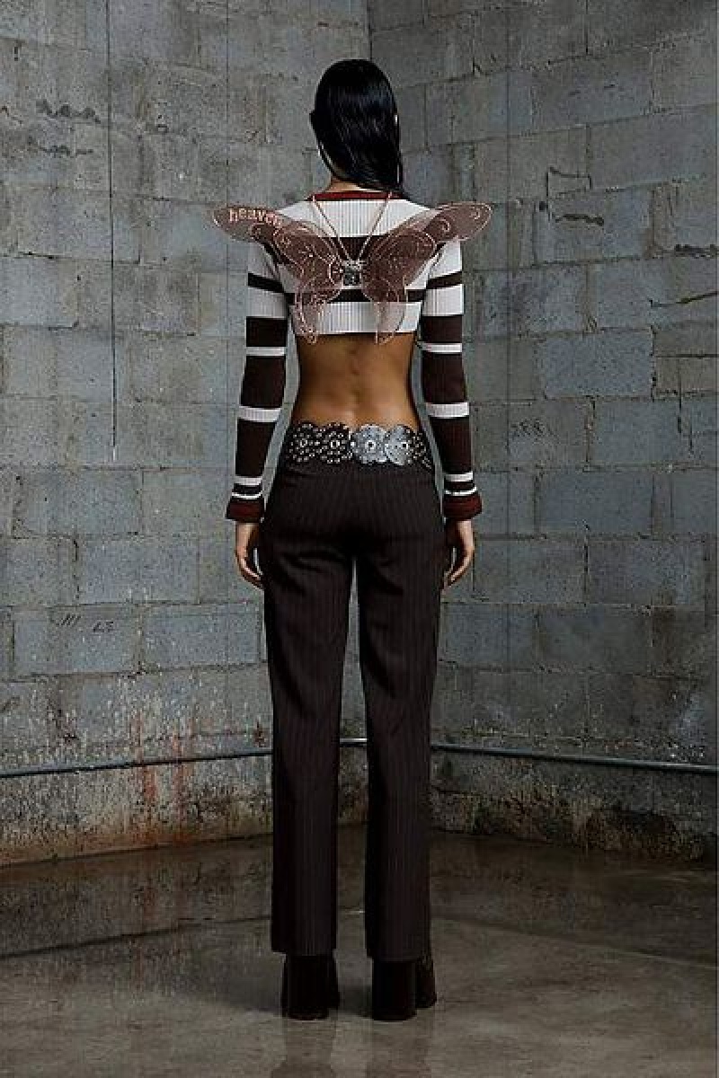 White / Brown Heaven Marc Jacobs Fuck Off Cropped Sweaters | 42691AXEG